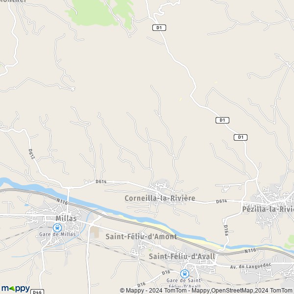 La carte pour la ville de Corneilla-la-Rivière 66550