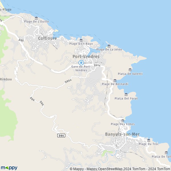 La carte pour la ville de Port-Vendres 66660