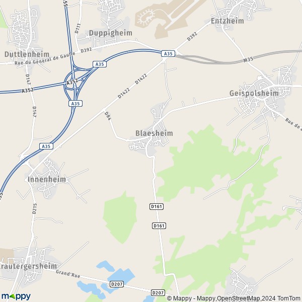 La carte pour la ville de Blaesheim 67113