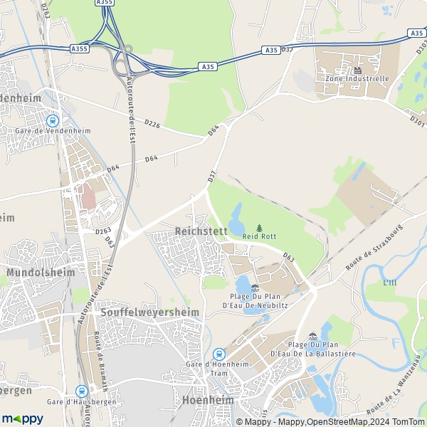 La carte pour la ville de Reichstett 67116