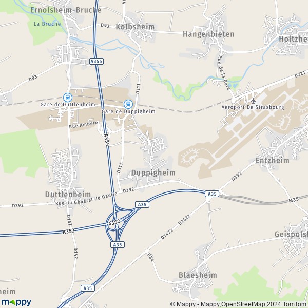 La carte pour la ville de Duppigheim 67120
