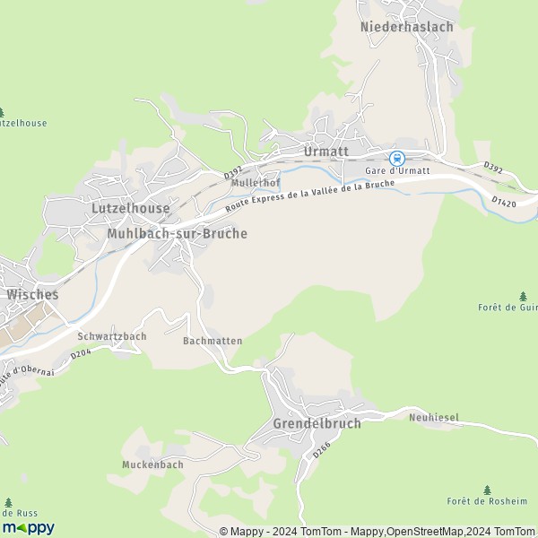 La carte pour la ville de Muhlbach-sur-Bruche 67130
