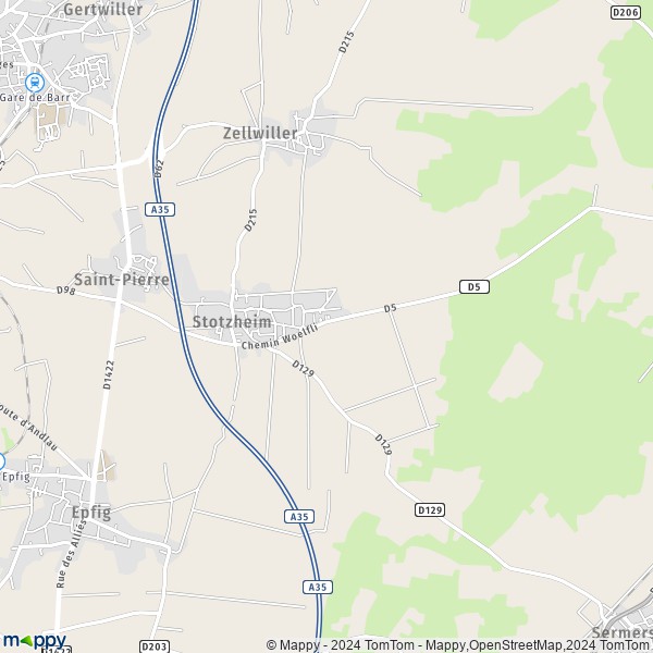 La carte pour la ville de Stotzheim 67140