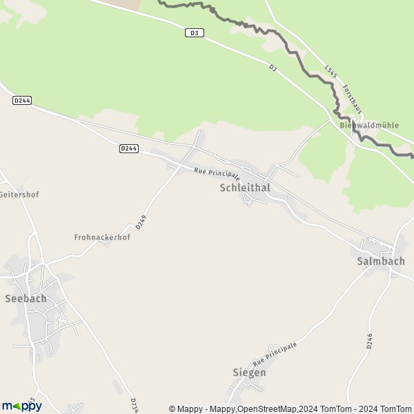 La carte pour la ville de Schleithal 67160