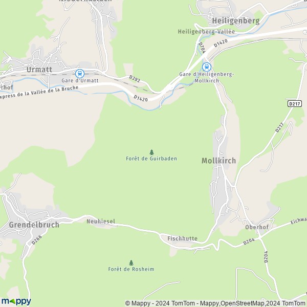 La carte pour la ville de Mollkirch 67190