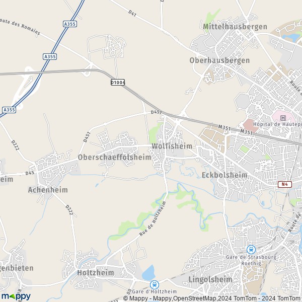 La carte pour la ville de Wolfisheim 67202