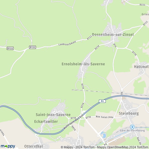 La carte pour la ville de Ernolsheim-lès-Saverne 67330