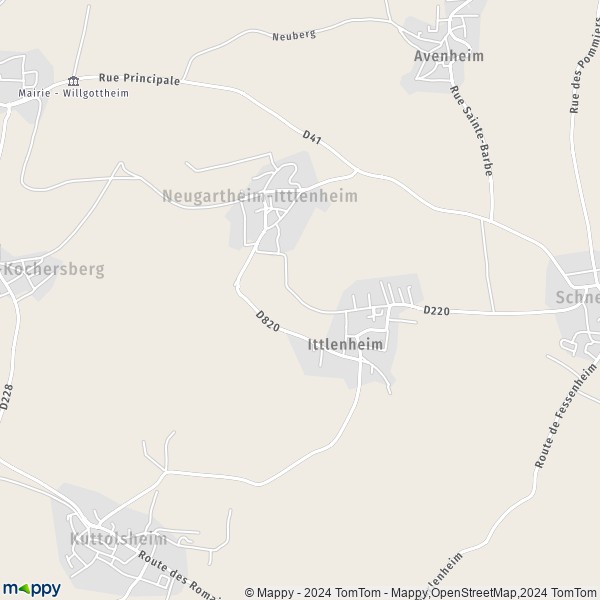 La carte pour la ville de Neugartheim-Ittlenheim 67370