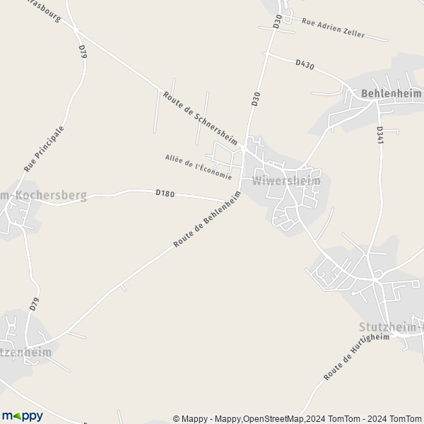 La carte pour la ville de Wiwersheim 67370