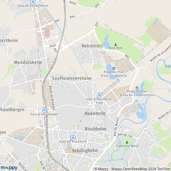 La carte pour la ville de Souffelweyersheim 67460