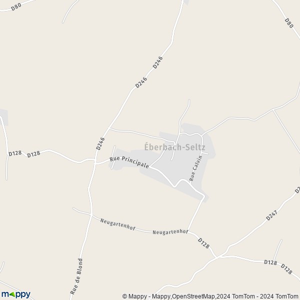 La carte pour la ville de Éberbach-Seltz 67470