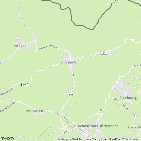 La carte pour la ville de Climbach 67510