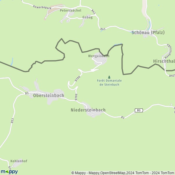 La carte pour la ville de Niedersteinbach 67510