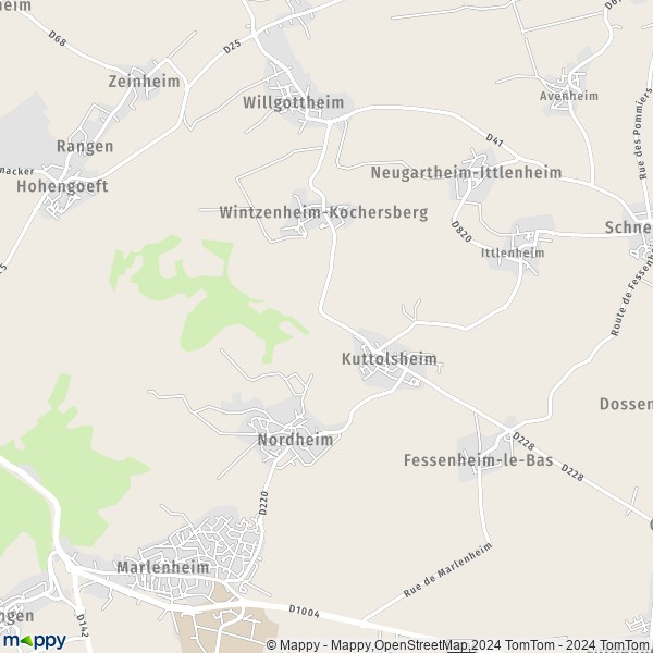 La carte pour la ville de Kuttolsheim 67520