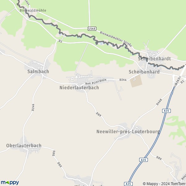La carte pour la ville de Niederlauterbach 67630