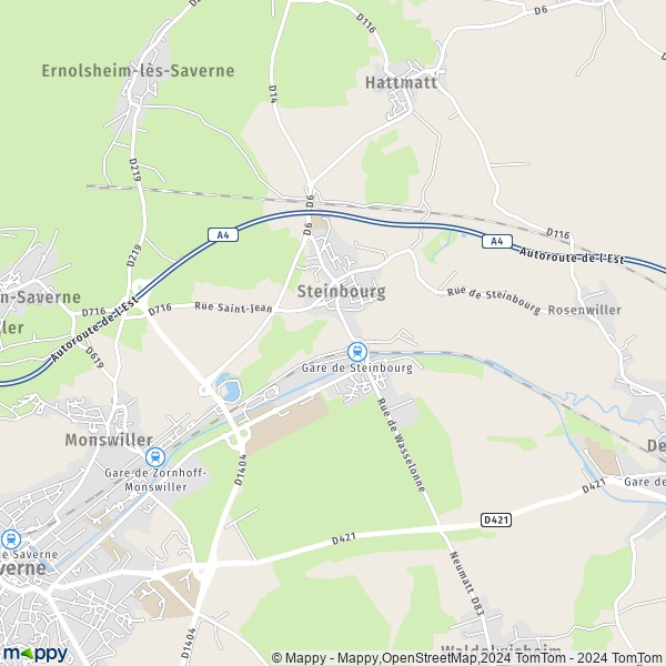 La carte pour la ville de Steinbourg 67790
