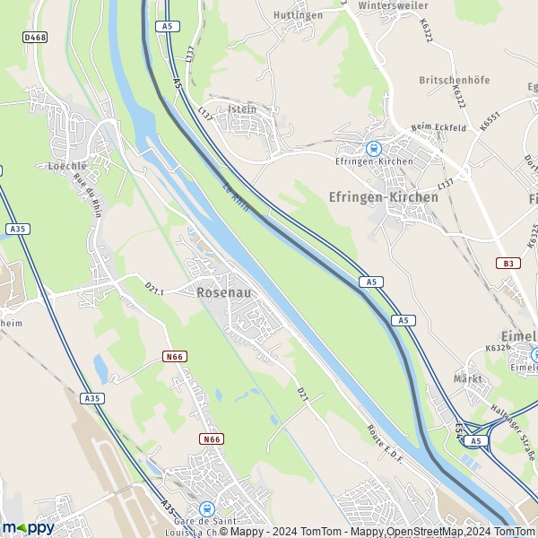 La carte pour la ville de Rosenau 68128