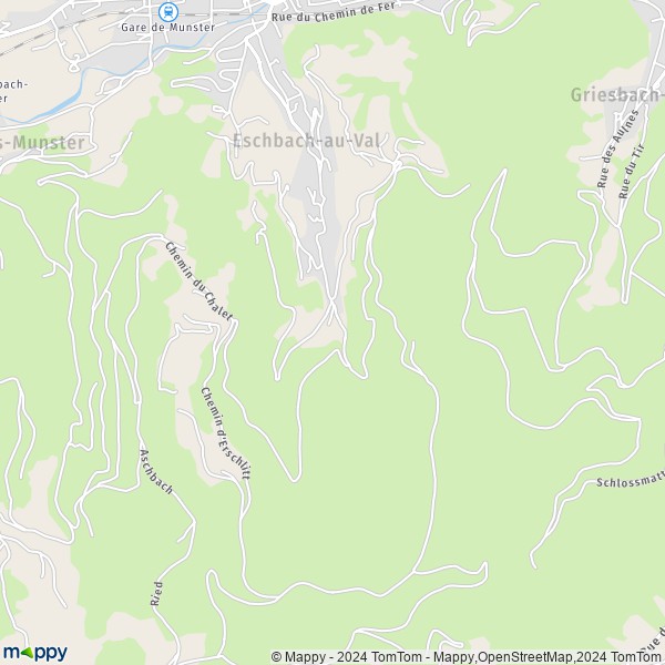 La carte pour la ville de Eschbach-au-Val 68140