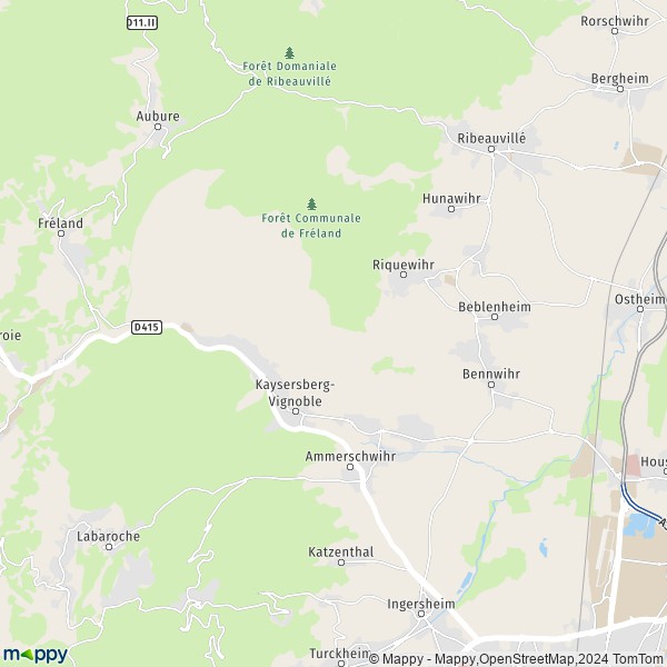 La carte pour la ville de Sigolsheim, 68240 Kaysersberg-Vignoble