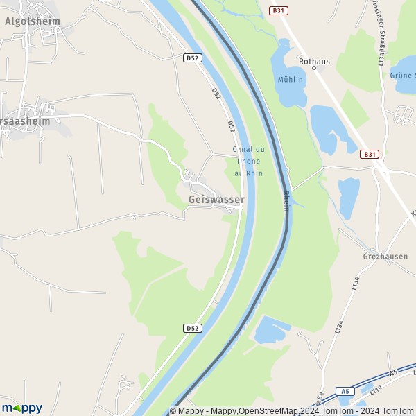La carte pour la ville de Geiswasser 68600