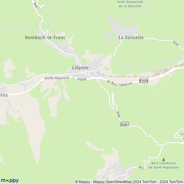 La carte pour la ville de Lièpvre 68660