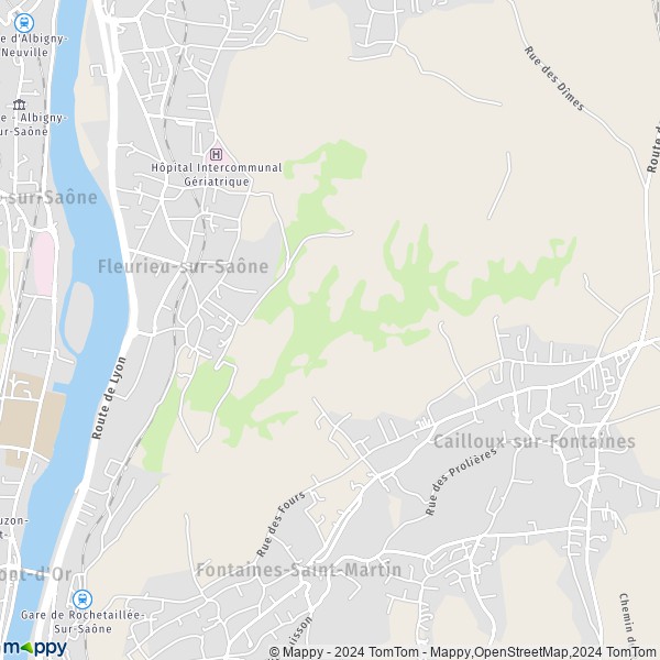 La carte pour la ville de Fleurieu-sur-Saône 69250