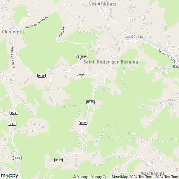 La carte pour la ville de Saint-Didier-sur-Beaujeu 69430