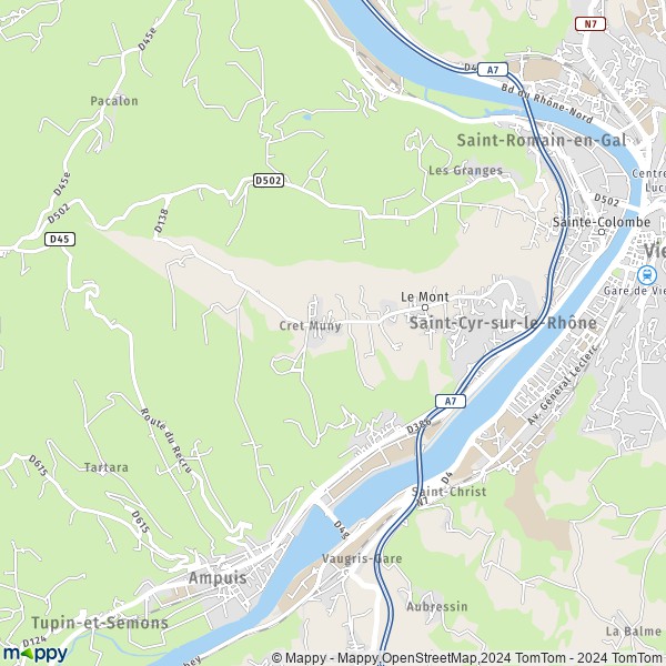 La carte pour la ville de Saint-Cyr-sur-le-Rhône 69560