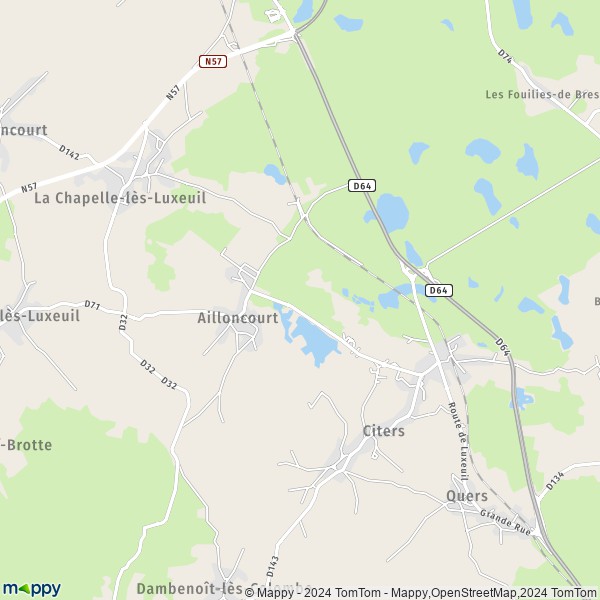 La carte pour la ville de Ailloncourt 70300