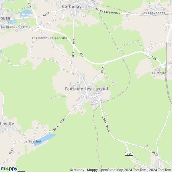 La carte pour la ville de Fontaine-lès-Luxeuil 70800