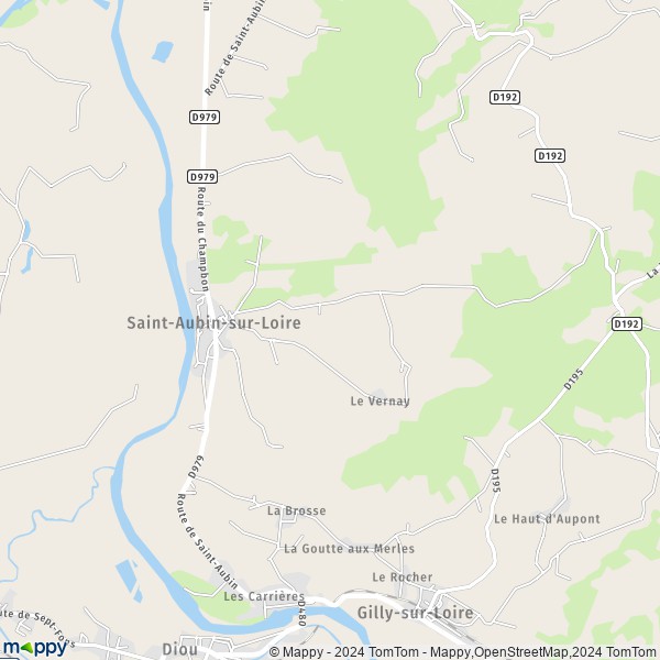 La carte pour la ville de Saint-Aubin-sur-Loire 71140