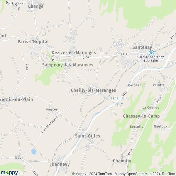 La carte pour la ville de Cheilly-lès-Maranges 71150