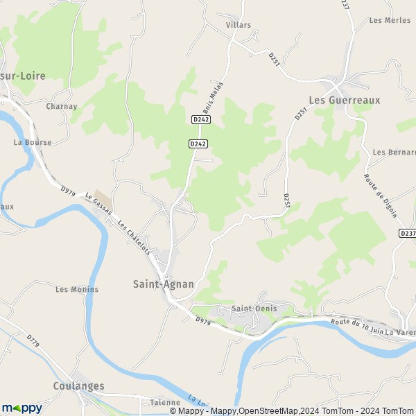 La carte pour la ville de Saint-Agnan 71160