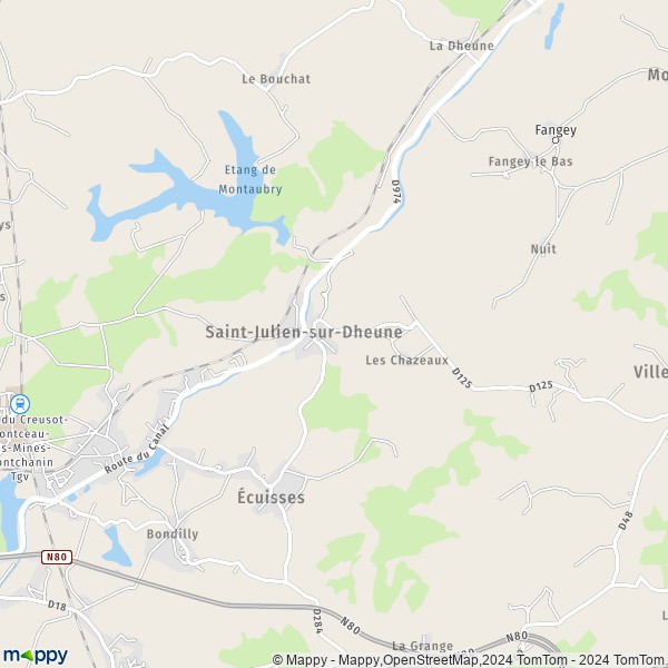 La carte pour la ville de Saint-Julien-sur-Dheune 71210