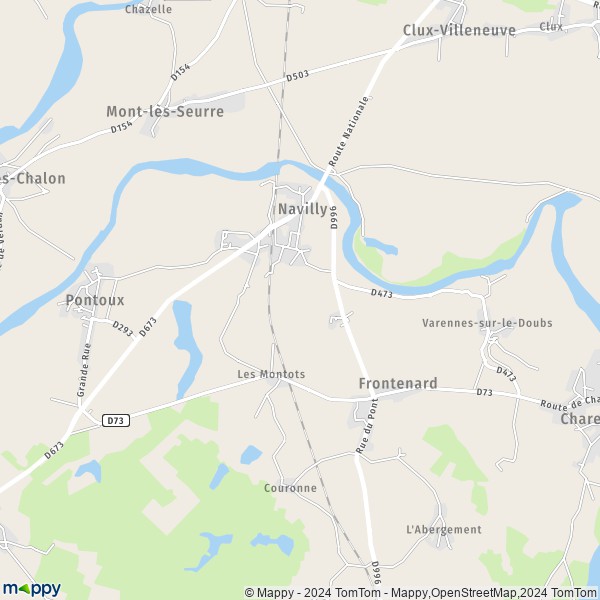 La carte pour la ville de Navilly 71270