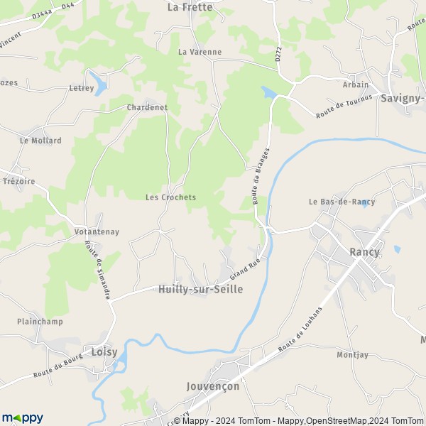 La carte pour la ville de Huilly-sur-Seille 71290