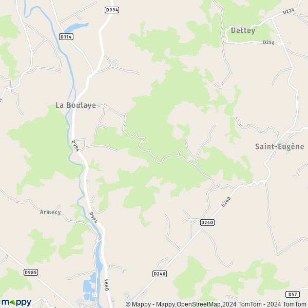 La carte pour la ville de La Boulaye 71320