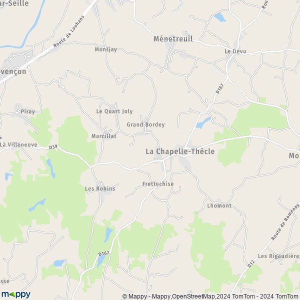 La carte pour la ville de La Chapelle-Thècle 71470