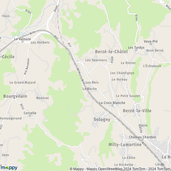 La carte pour la ville de Sologny 71960