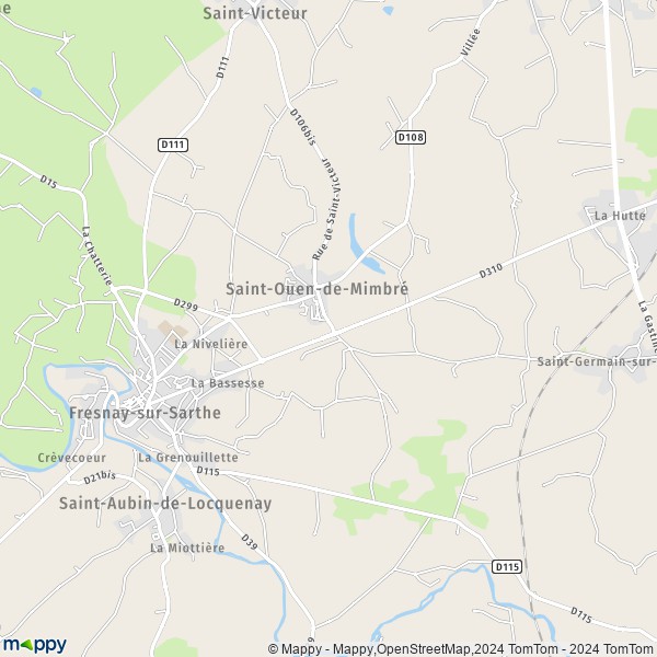 La carte pour la ville de Saint-Ouen-de-Mimbré 72130