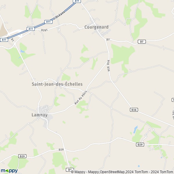 La carte pour la ville de Saint-Jean-des-Échelles 72320