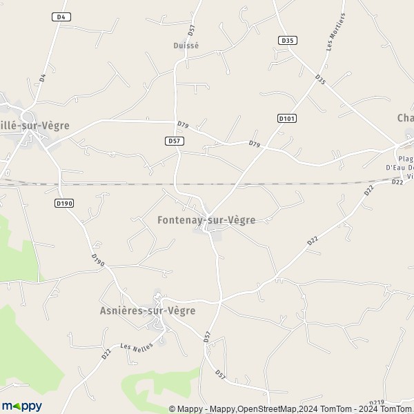La carte pour la ville de Fontenay-sur-Vègre 72350
