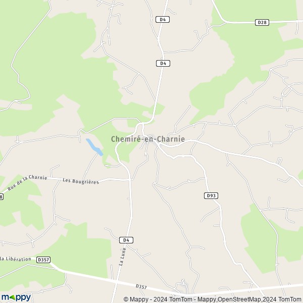 La carte pour la ville de Chemiré-en-Charnie 72540