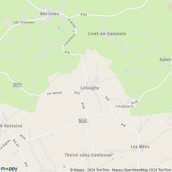 La carte pour la ville de Louvigny 72600