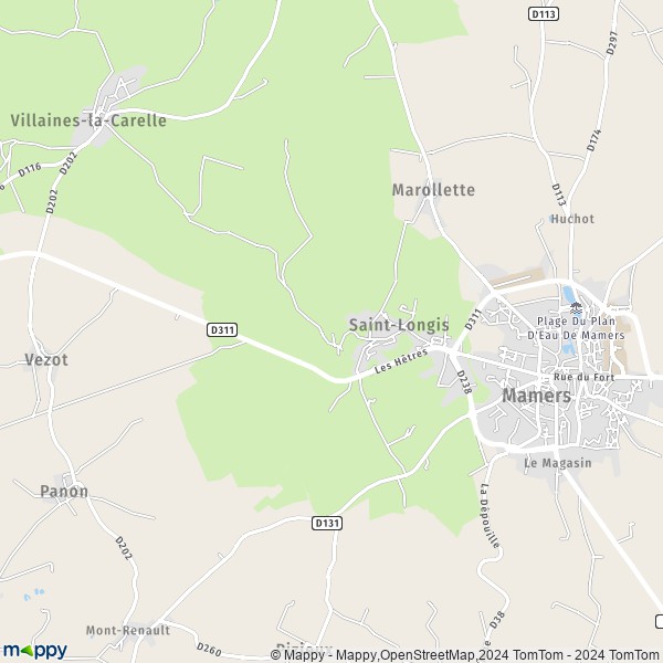 La carte pour la ville de Saint-Longis 72600