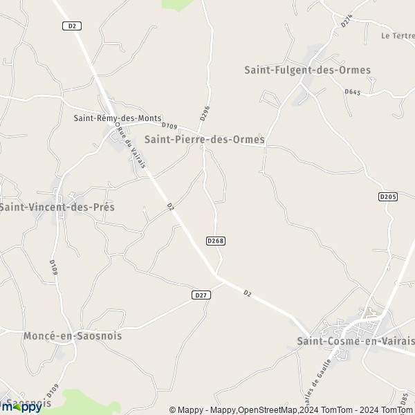 La carte pour la ville de Saint-Pierre-des-Ormes 72600