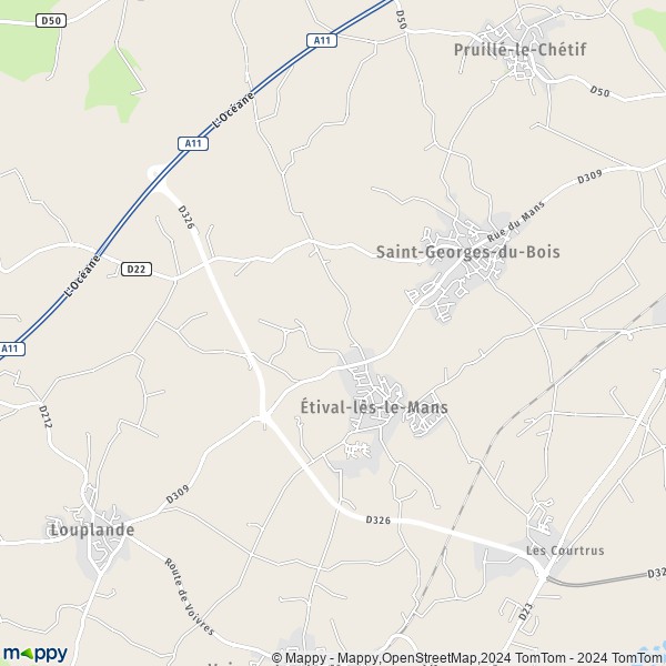 La carte pour la ville de Étival-lès-le-Mans 72700