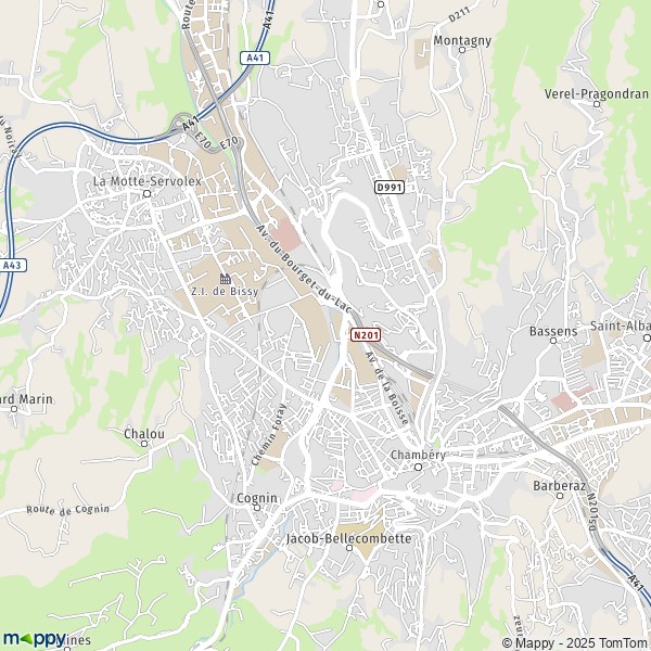 La carte pour la ville de Chambéry 73000