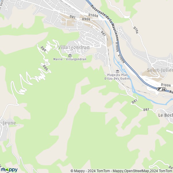 La carte pour la ville de Villargondran 73300
