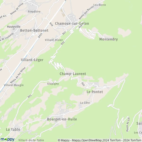 La carte pour la ville de Champ-Laurent 73390